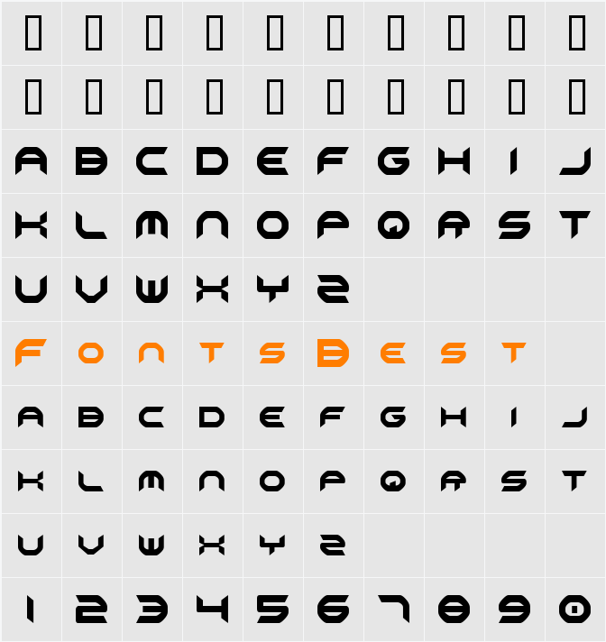 Omni Girl Condensed Character Map