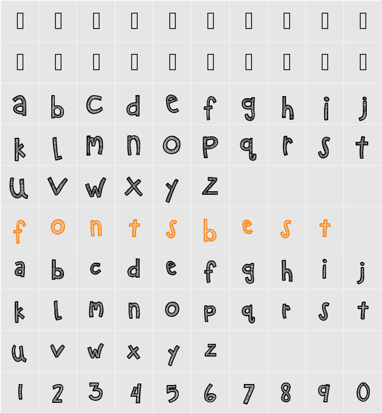 KBZipaDeeDooDah Character Map