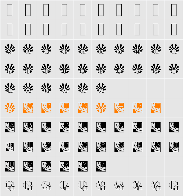 SunriseSunset Character Map