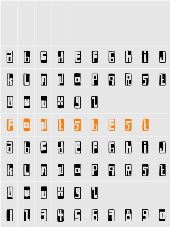 FE Box Font Negative Character Map