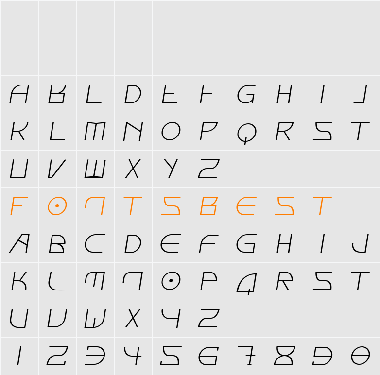 Fontcop IV Character Map