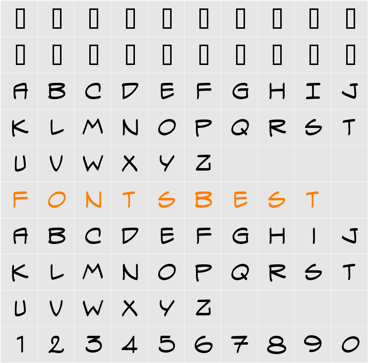 Spectre Verde BB Character Map