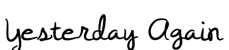 Yesterday Again Font Image
