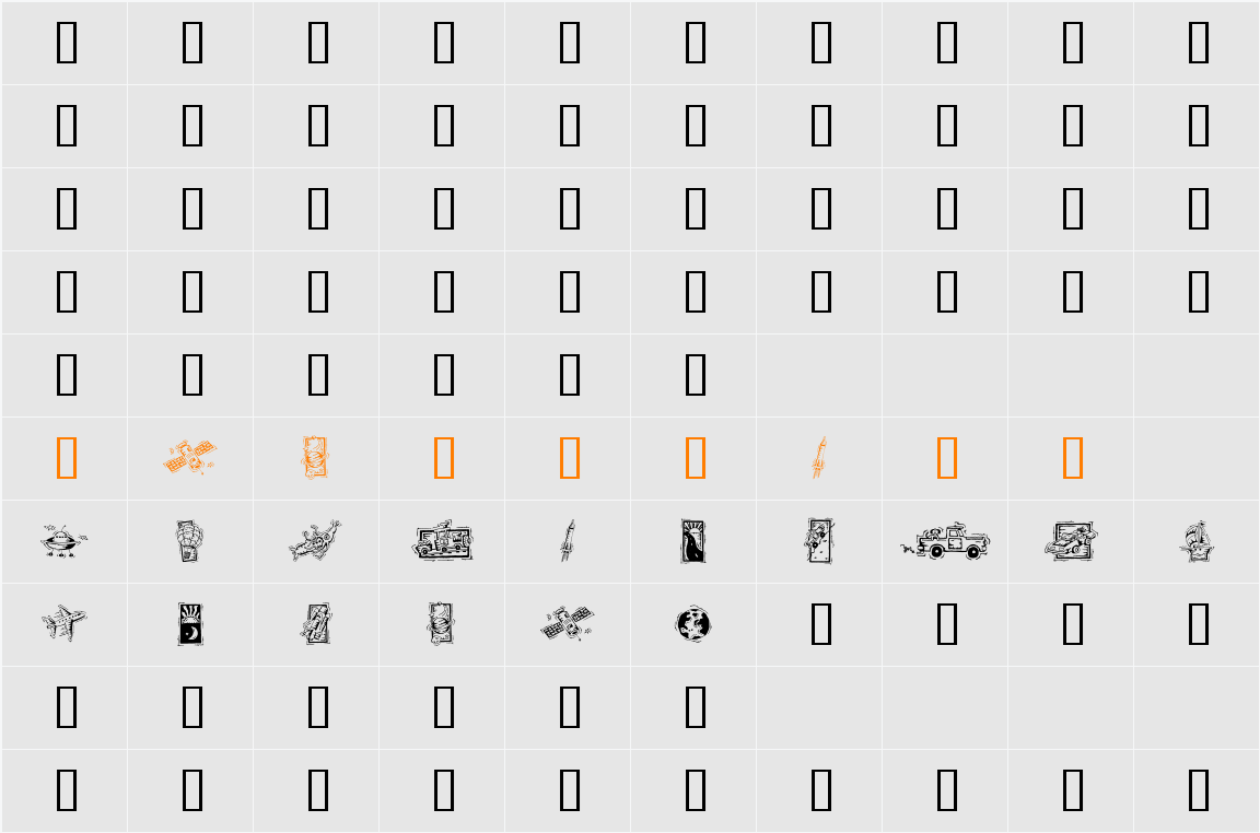 GE Deco Traveler Character Map