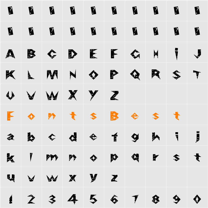 RazorSlice Character Map