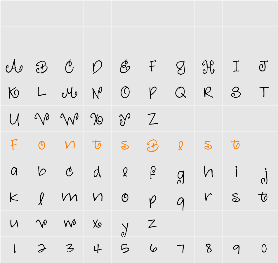 Justine Character Map