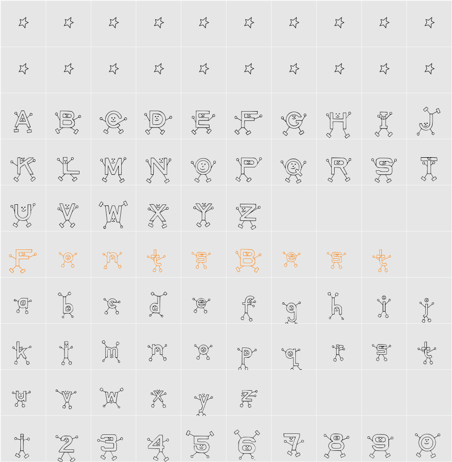 Letter People Things Character Map
