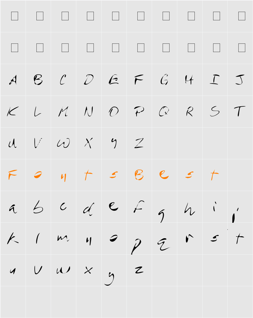 MTF Rever Character Map