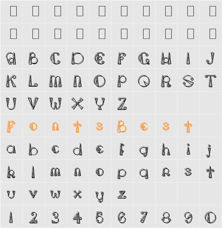 TriangleETcircle Shadow Character Map