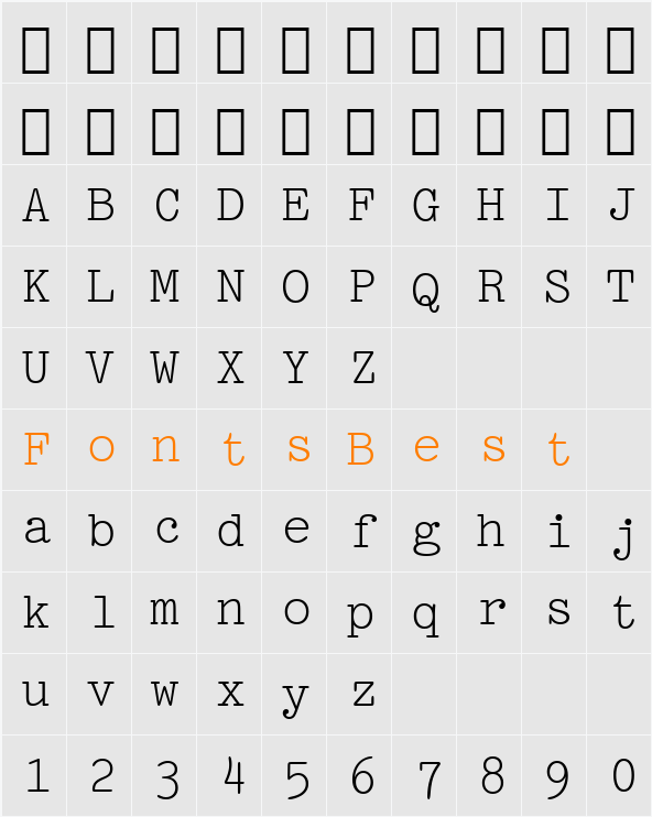 Pica10 BT Character Map