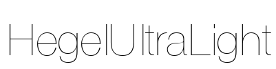 HegelUltraLight Font Image