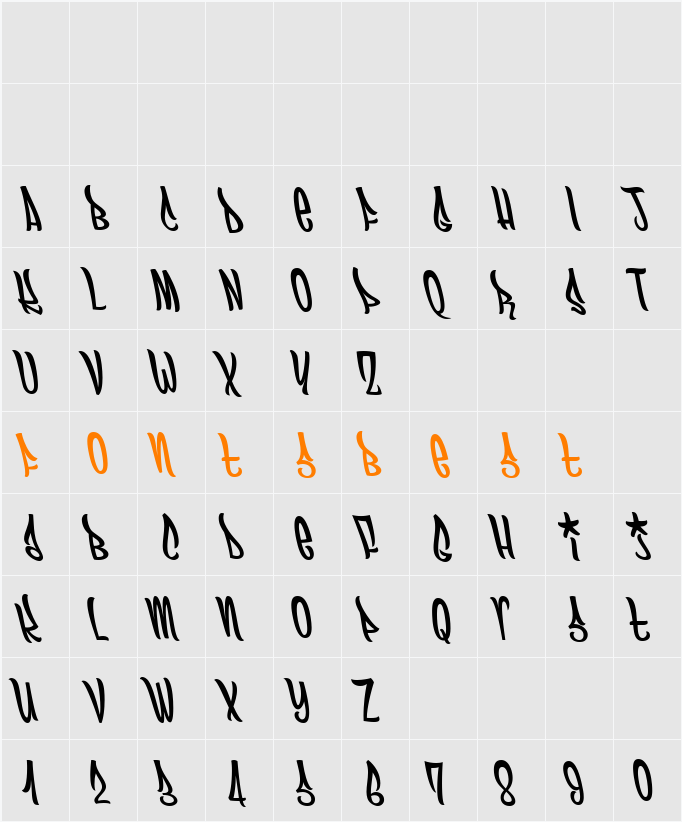 Funboy Character Map