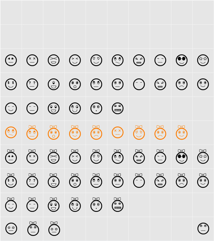 carillas tfb Character Map