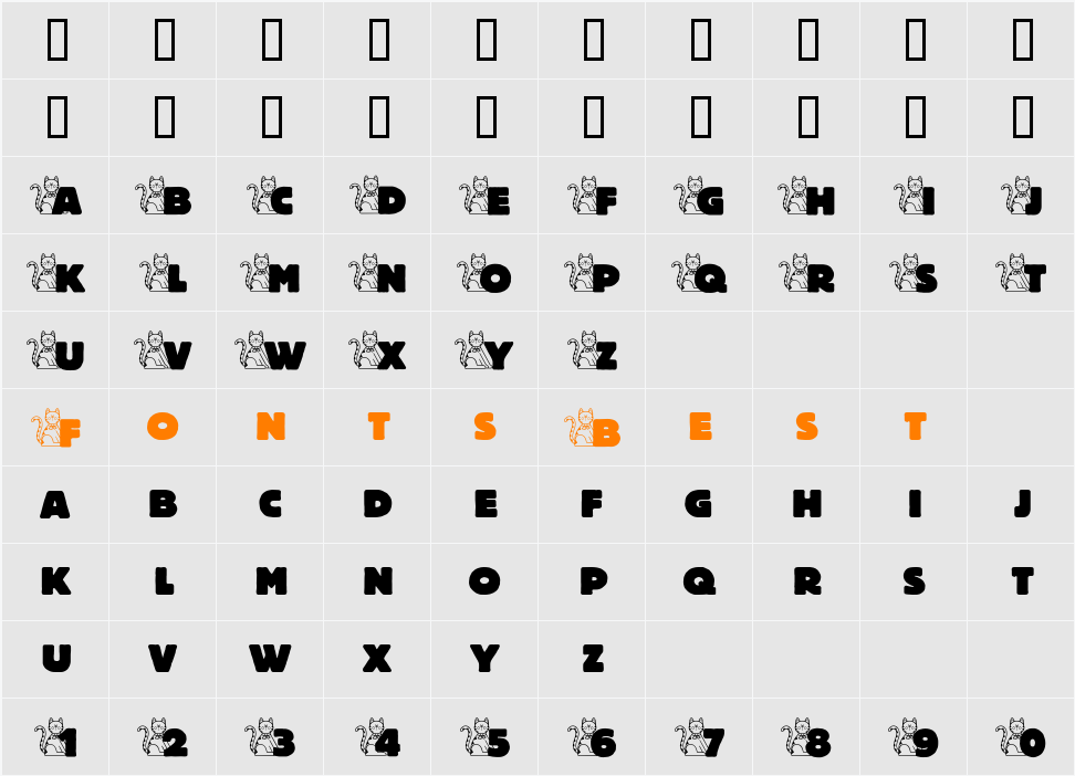 LD Cats Character Map