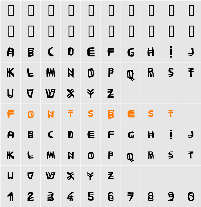 Forchetta Character Map