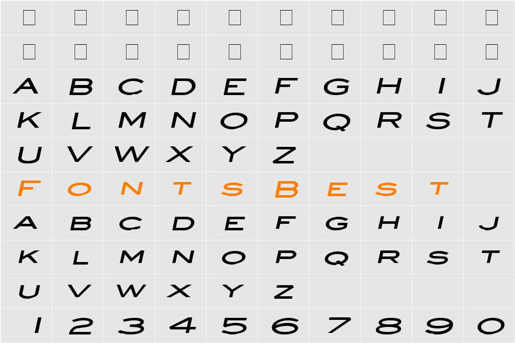 Eye glass Extended Character Map