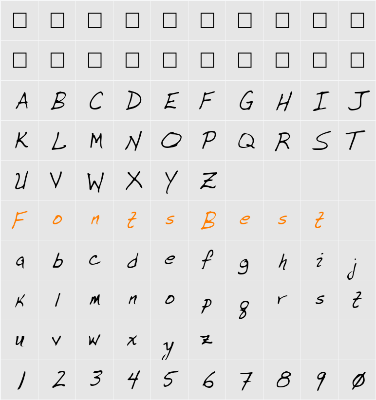 Jersey Character Map