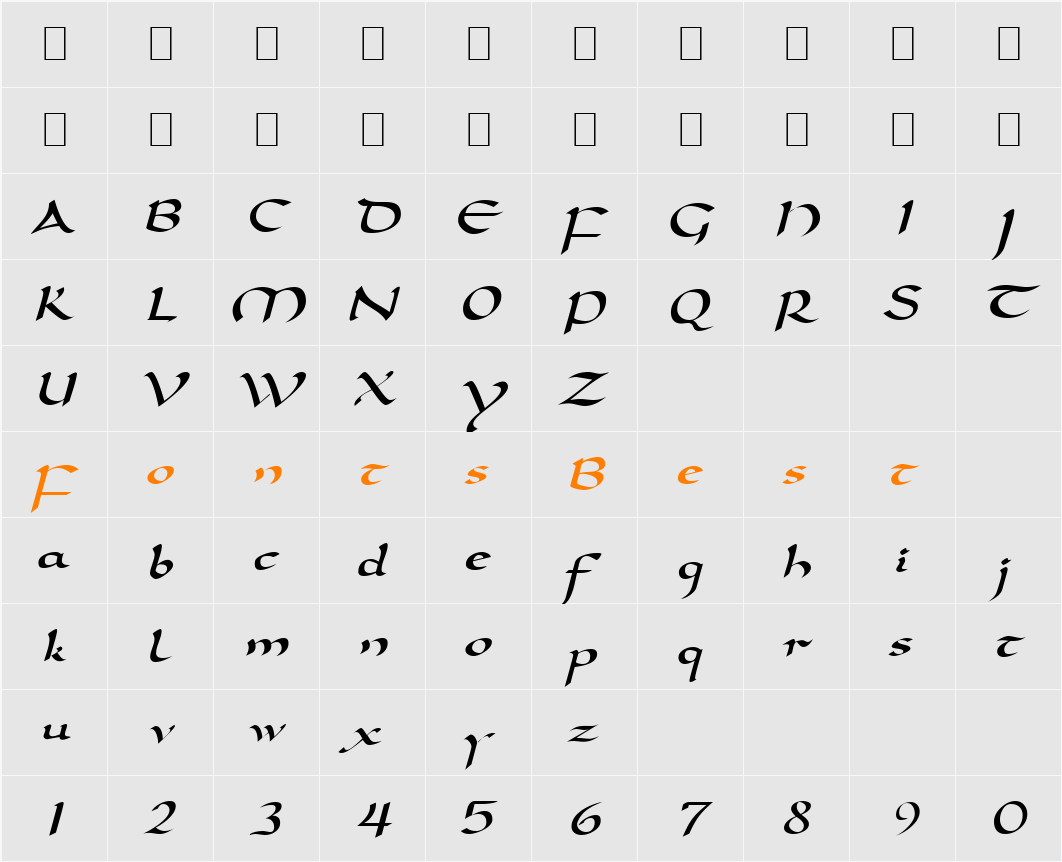 Script-D790 Character Map