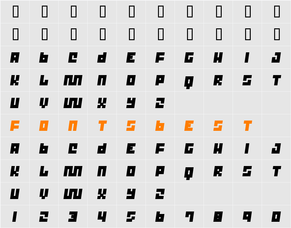 Trick  T12 Character Map