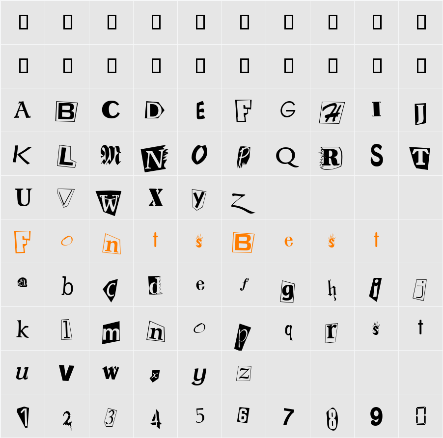 Ransom Character Map
