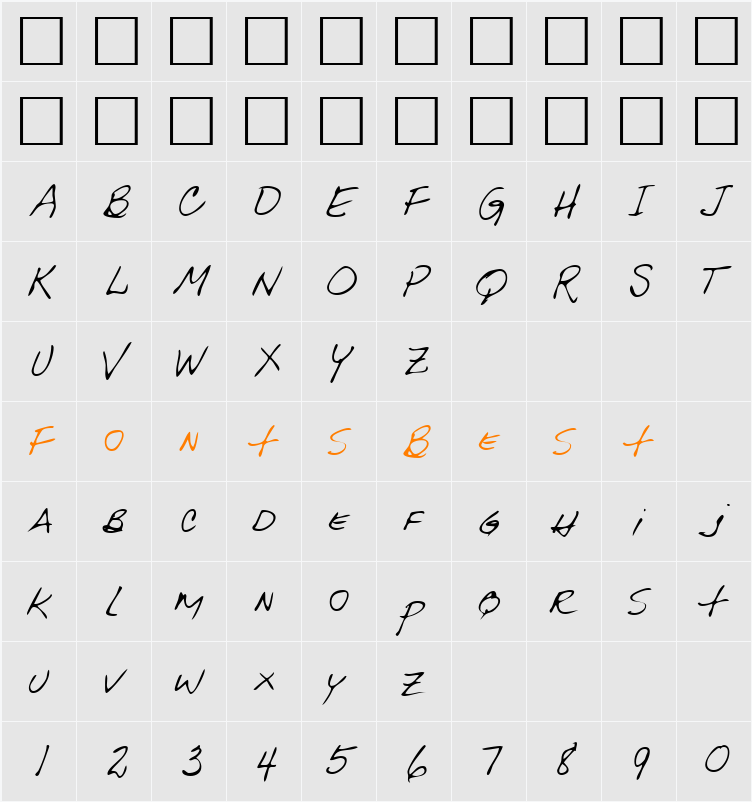 LEHN092 Character Map