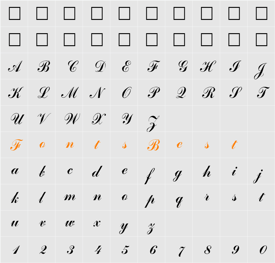 SCANDLE Character Map