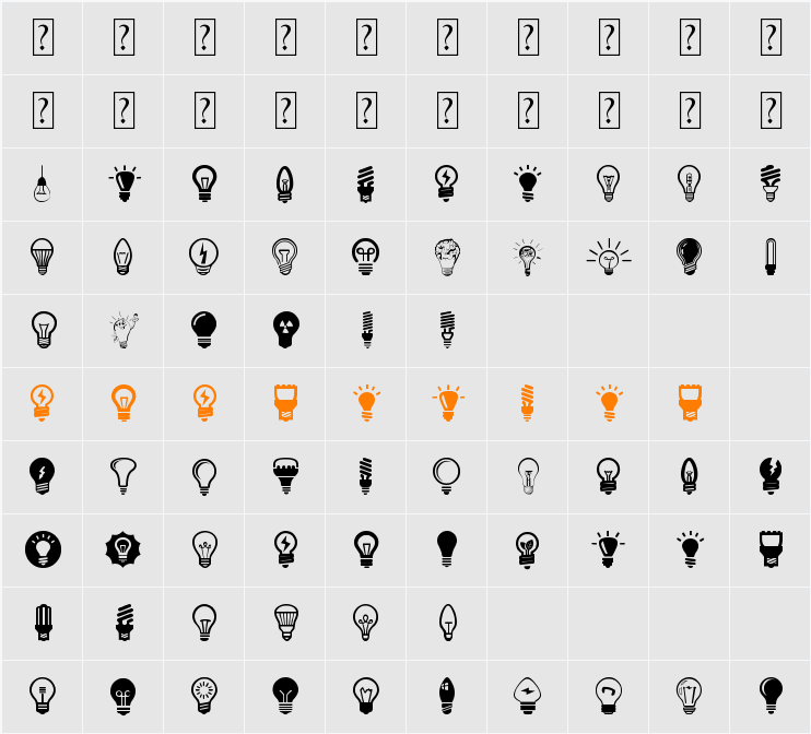 Bulbs Character Map