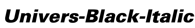 Univers-Black-Italic Font Image
