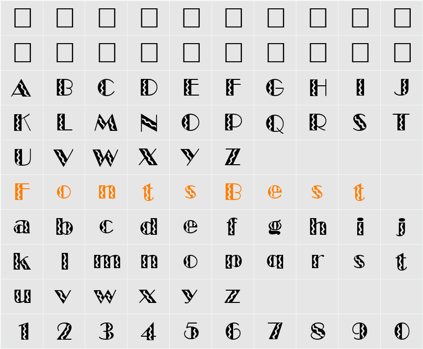 MarqueeFlash Character Map