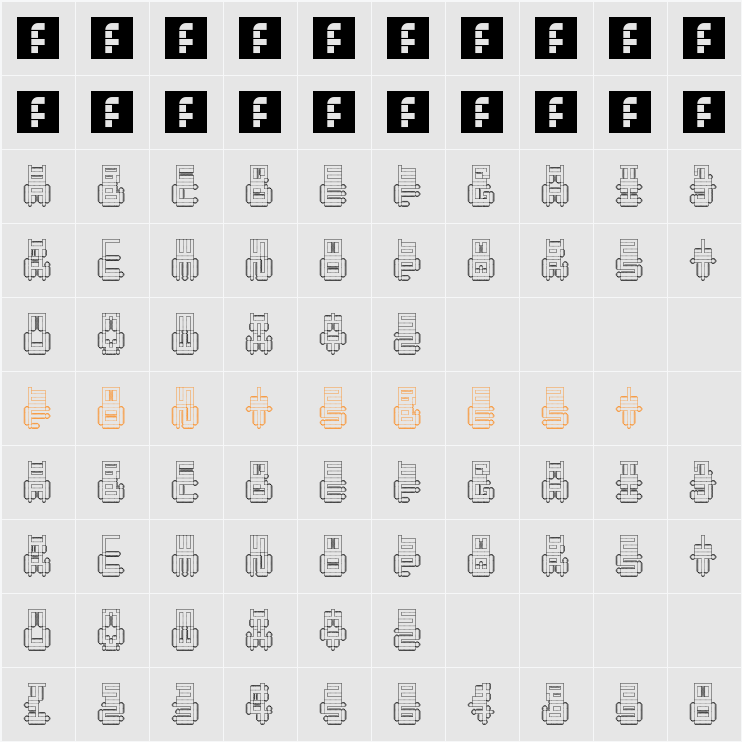 Punched Out Character Map