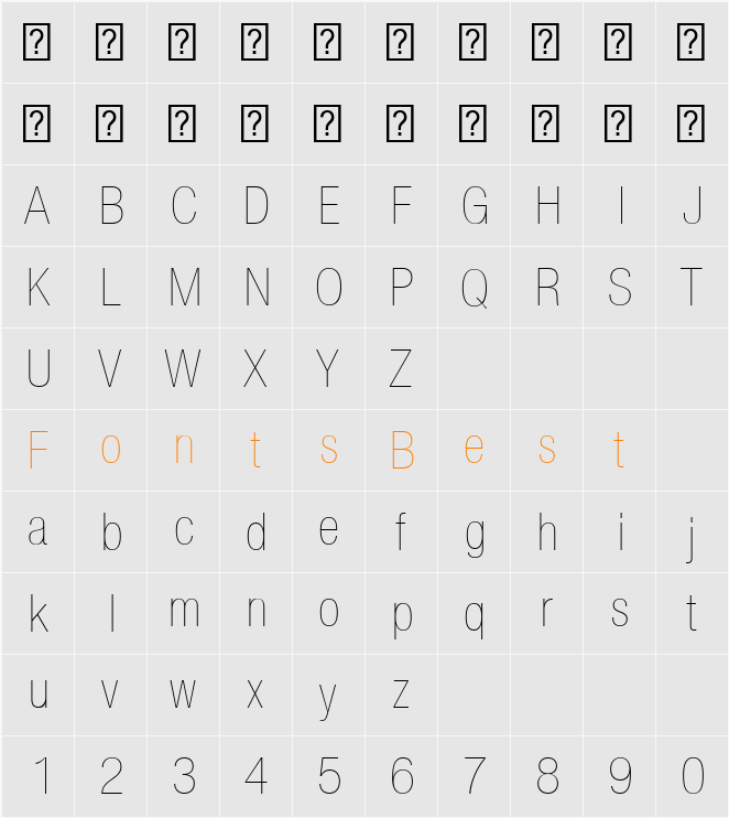 HelveticaNeueLT Com 27 UltLtCn Character Map