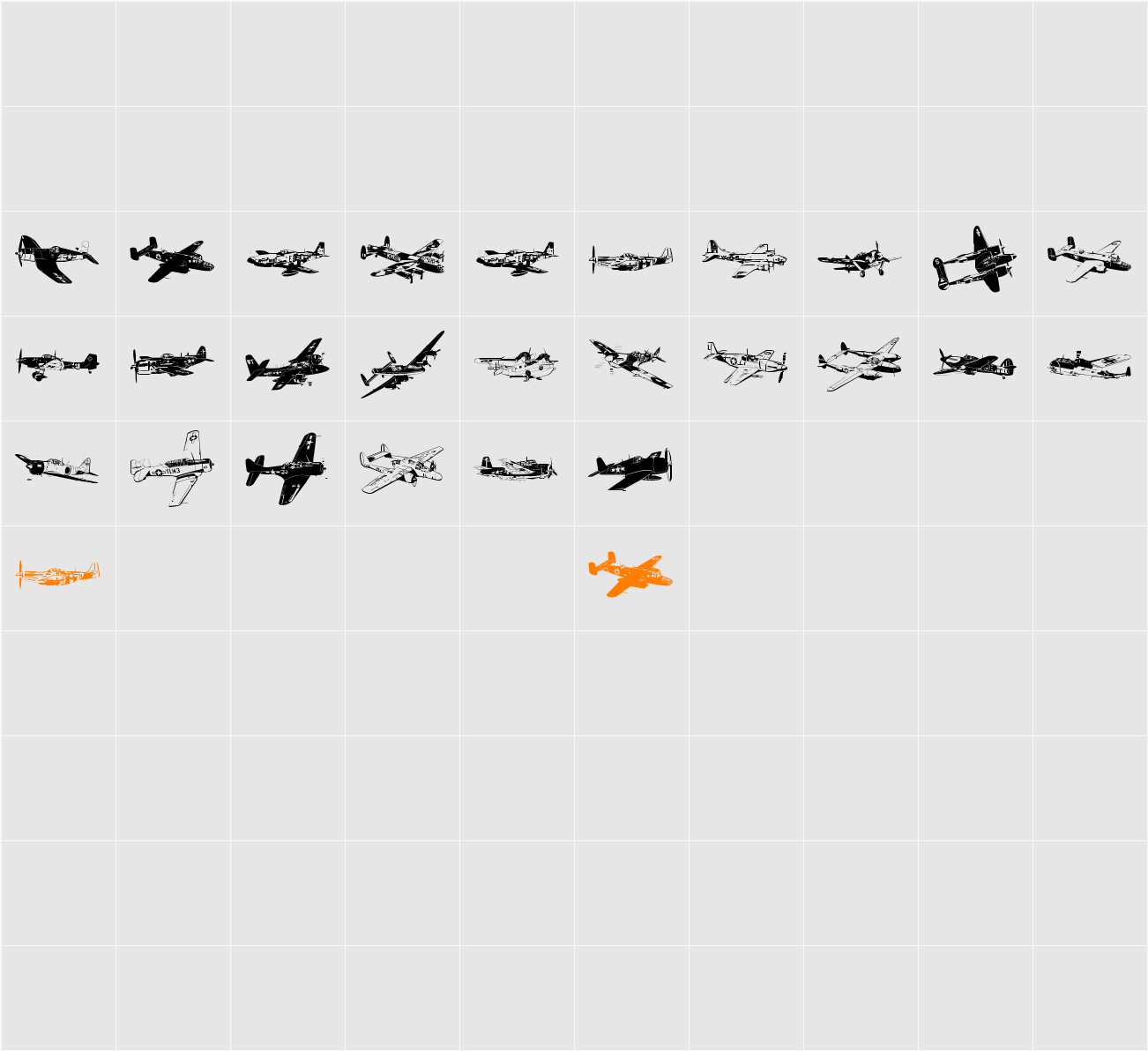 WW2 Aircraft Character Map
