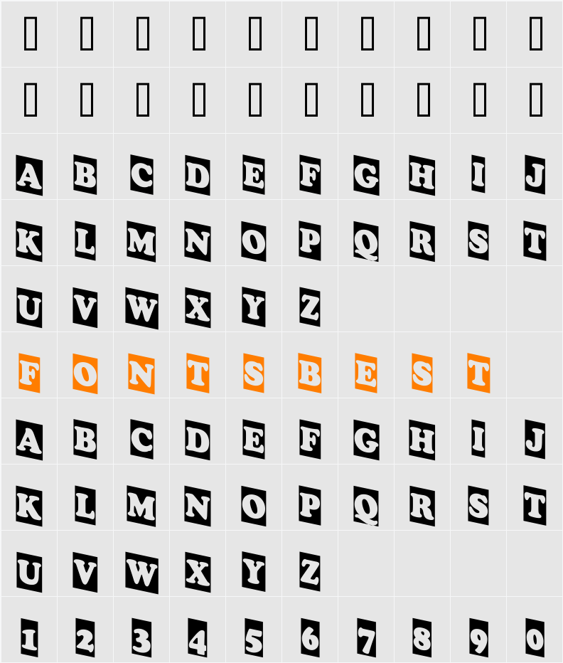 a_CooperBlackCmDn Character Map