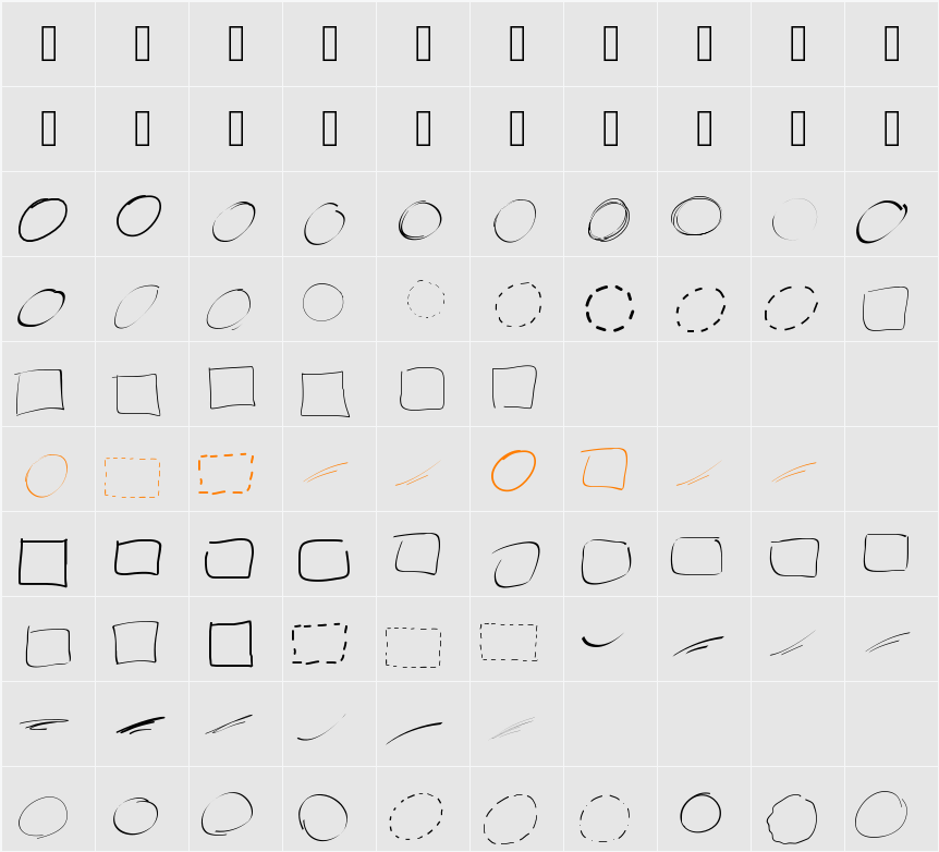 PeaxWebdesigncircles Character Map