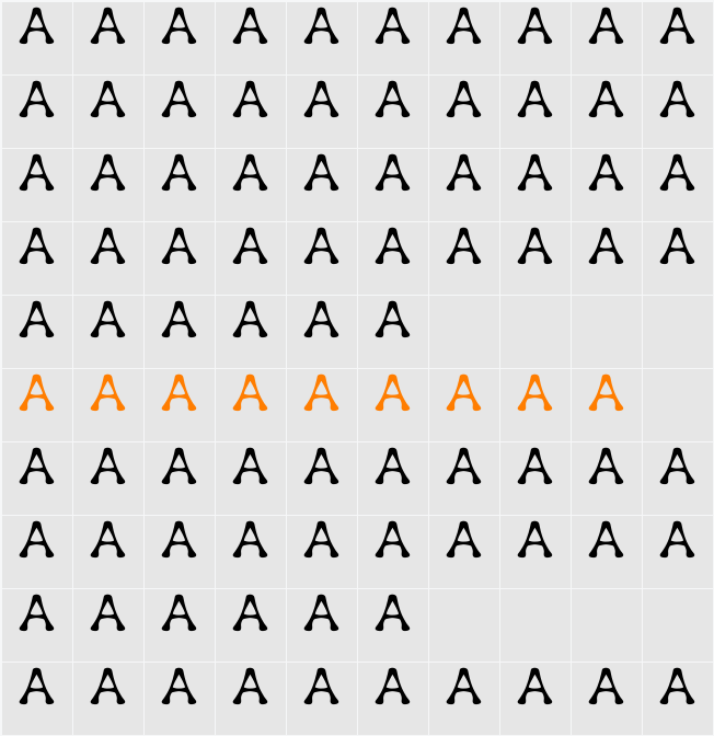 BonesFont Character Map