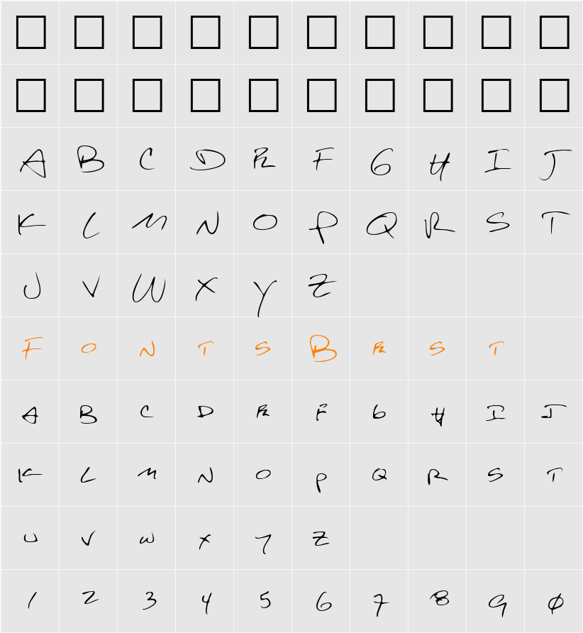 LEHN161 Character Map