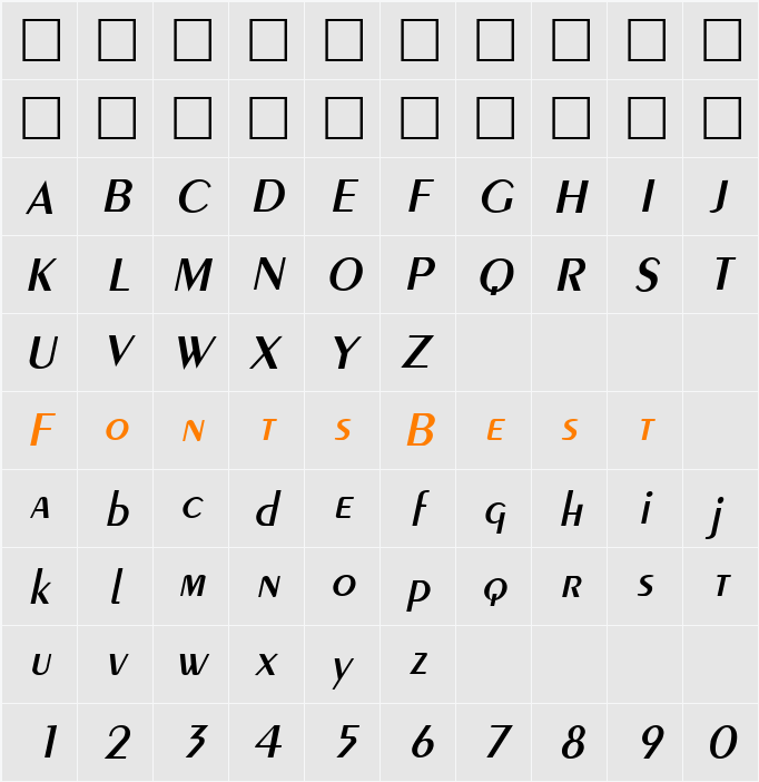 Penyae Character Map