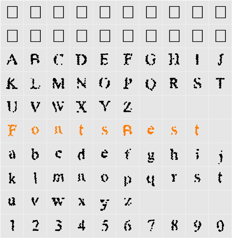 Honeybomb Character Map