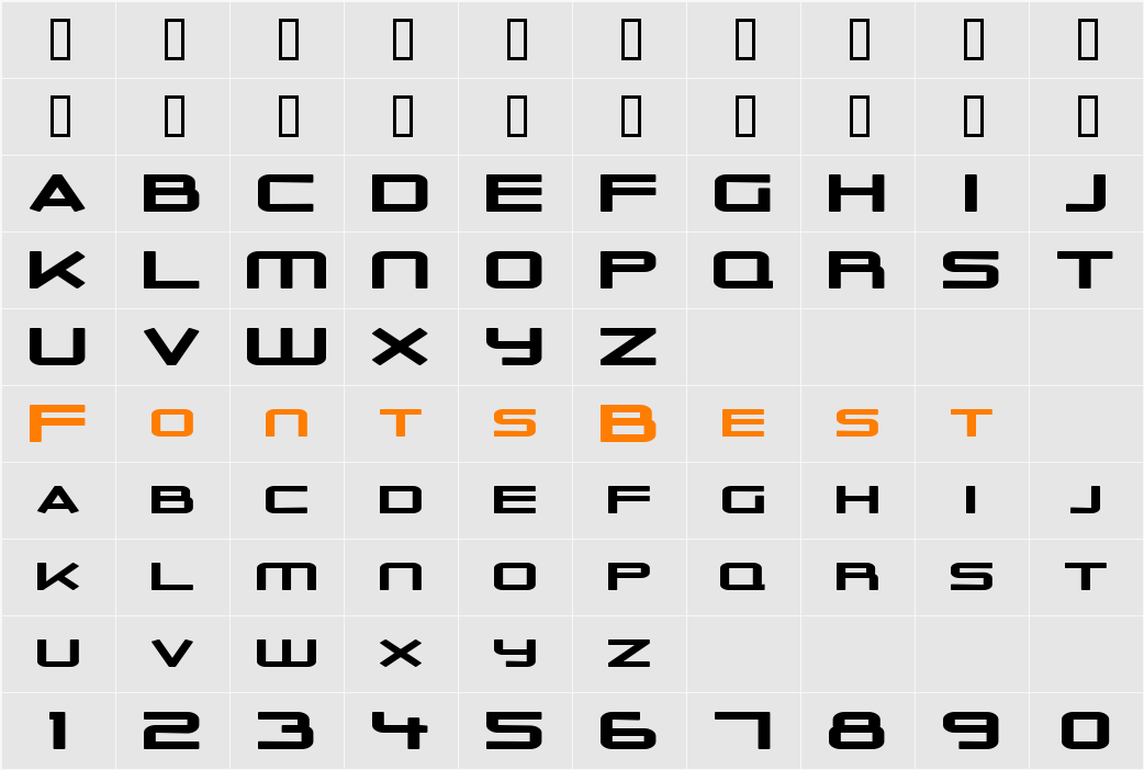 Outer Limits Solid Extended Character Map