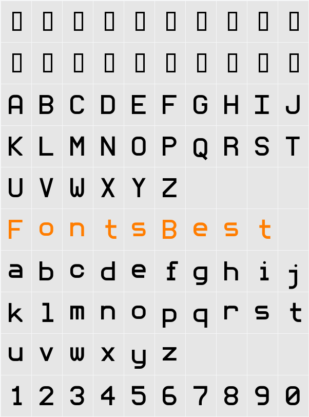 monoMMM_5 Character Map
