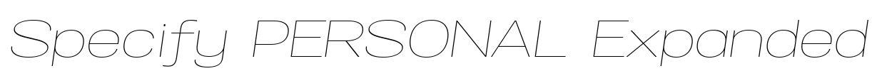 Specify PERSONAL Expanded Font Image
