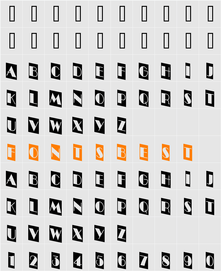 a_BentTitulCmDnNr Character Map