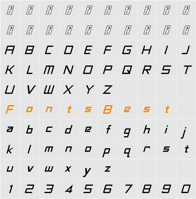 LaBouf Character Map