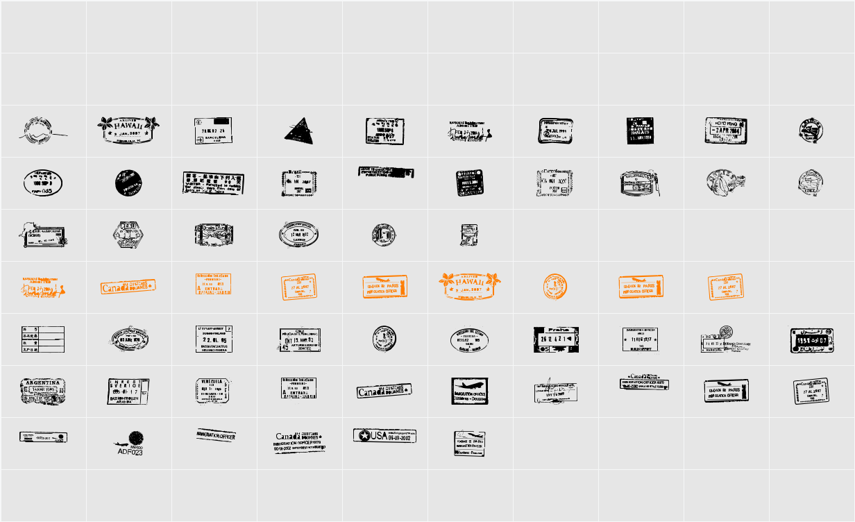 Stamp seal tfb Character Map