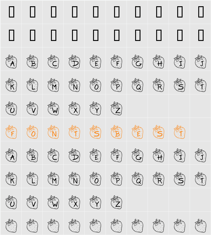 KR Strawberry Character Map