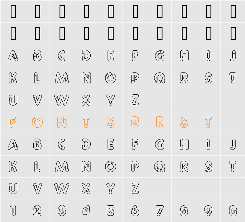 GE Clipz Character Map