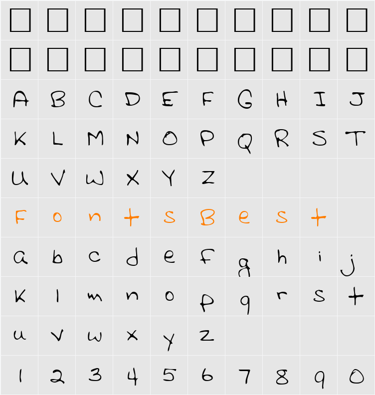 LEHN116 Character Map