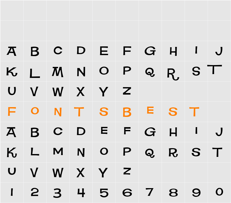 Square Meal Character Map
