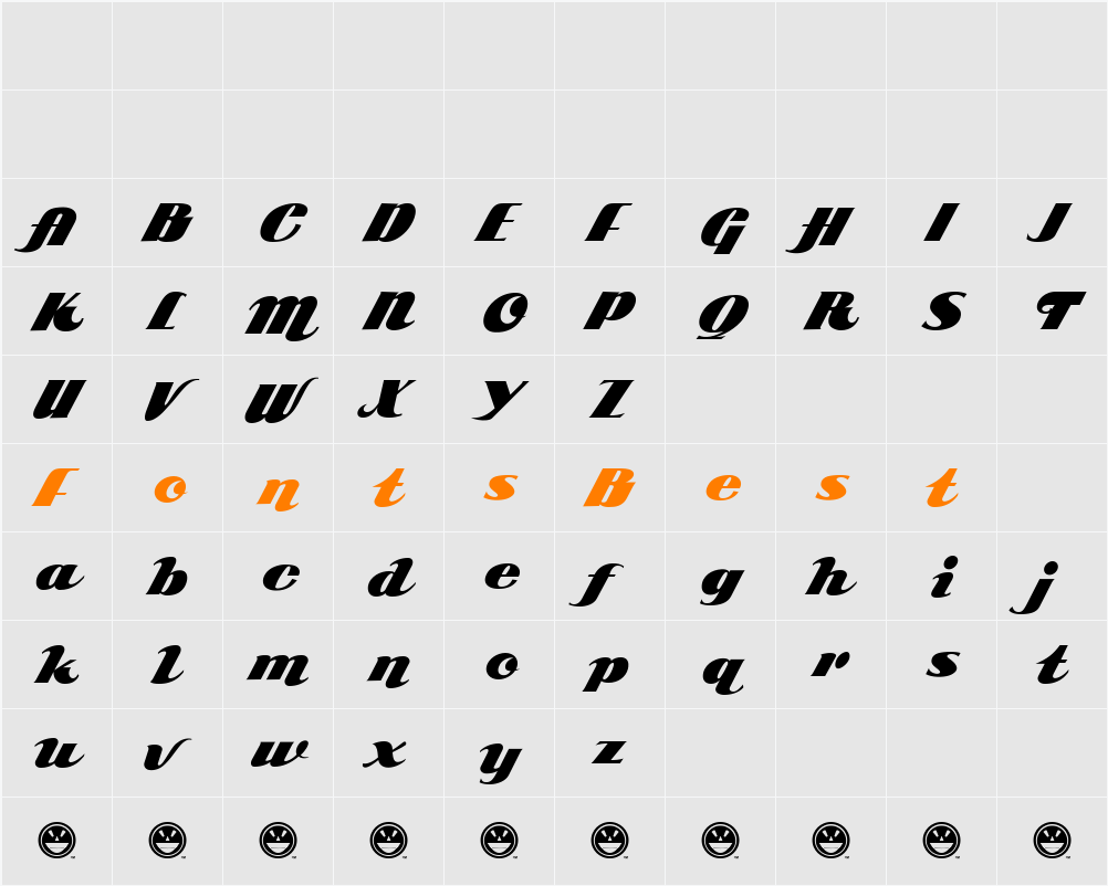 SCRIPTARB-85PosterScript Character Map