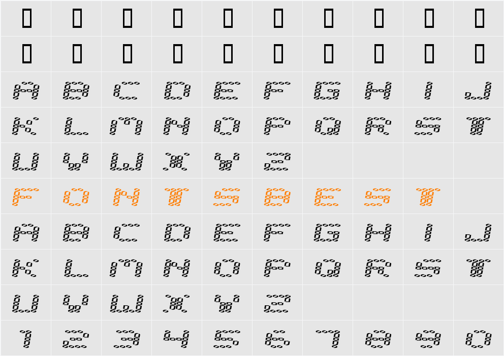 error 2000 Character Map